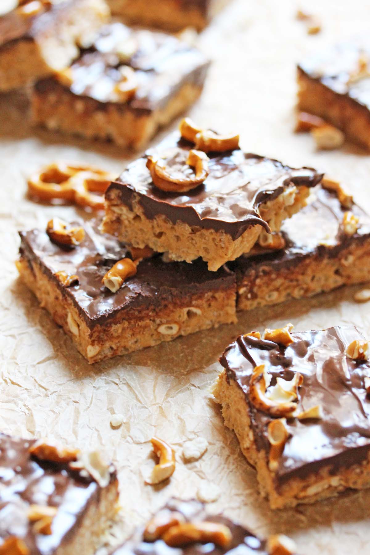 Peanut Butter and Chocolate Rice Krispies Treats