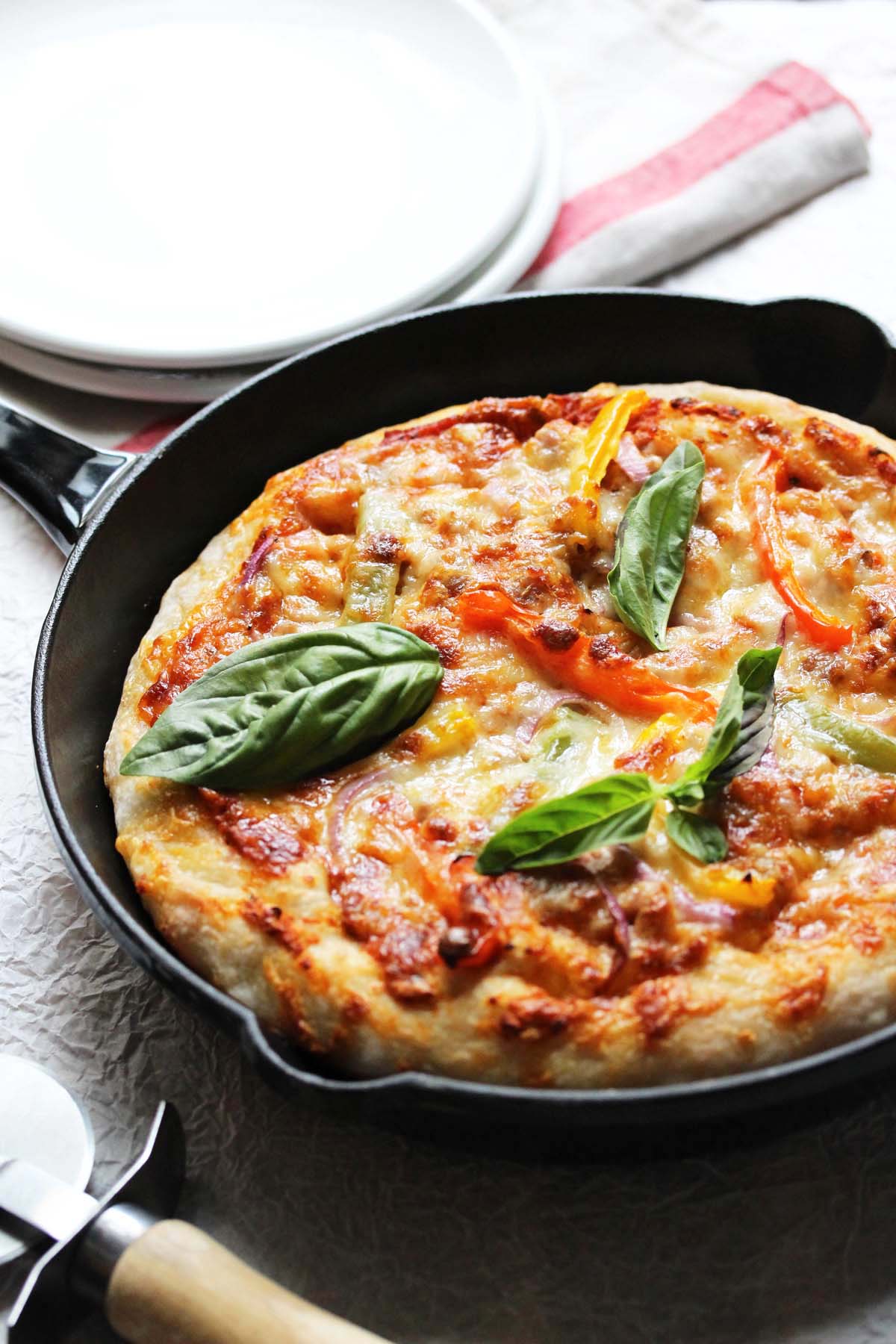 Sausage and Peppers Skillet Pizza