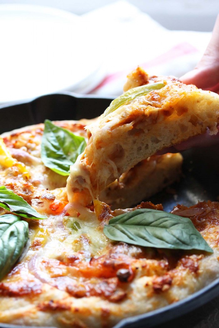 Sausage and Peppers Skillet Pizza