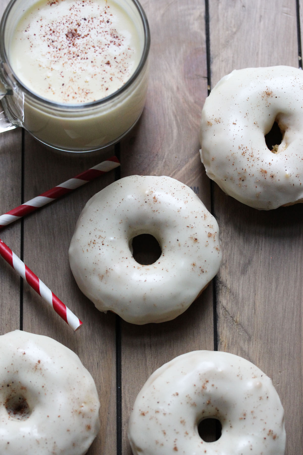 Spiked Eggnog Doughnuts